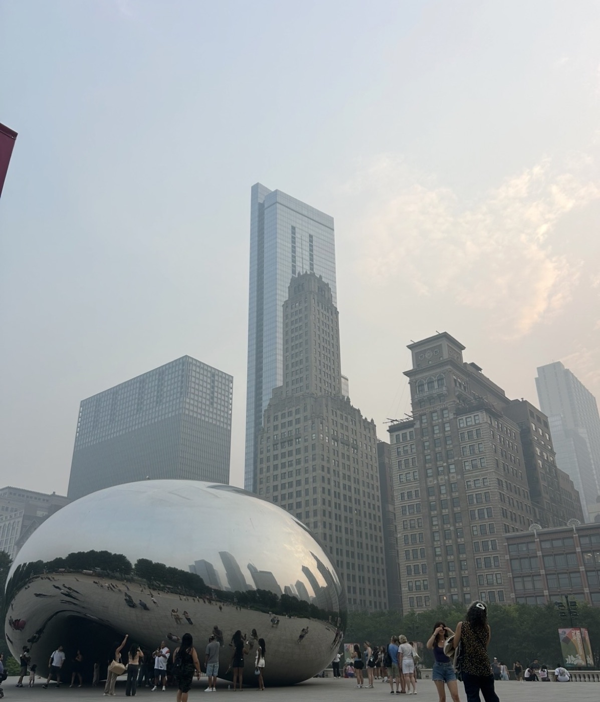 Cloud Gate in Chicago under hazy morning light