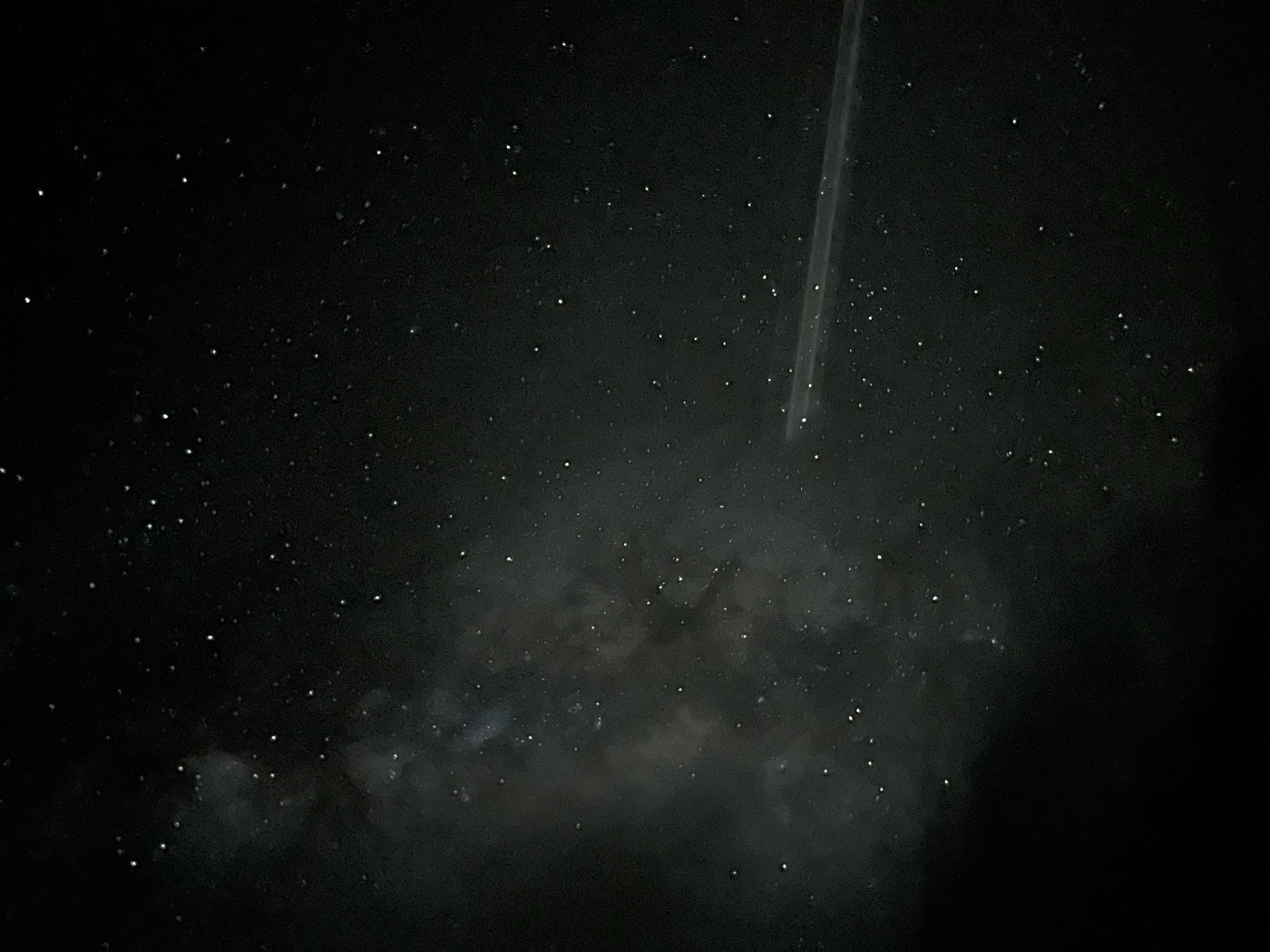 The Milky Way overhead in a dark night sky